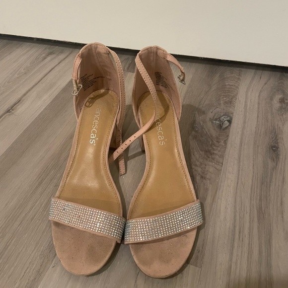 Francesca's Collections Shoes - Nude Heels with Sequin Details